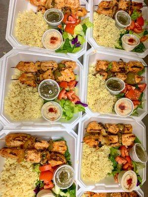 Chicken Kabob Rice House Salad