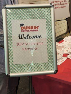 Welcome to Dunkin' Scholarship Reception!