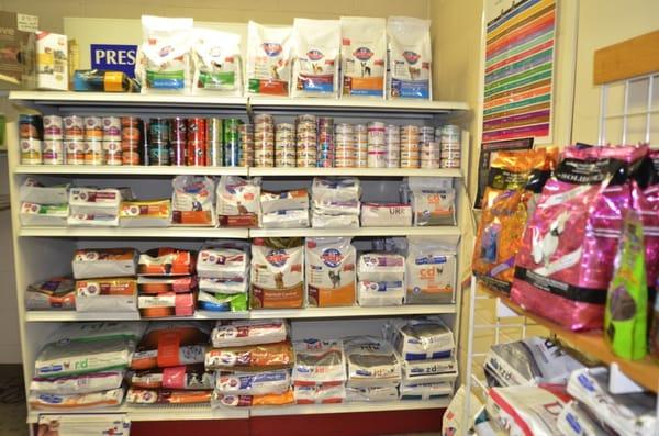 A wide assortment of products are available at Tucker Road Animal Hospital.