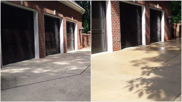 Driveway Surface Cleaned
 Before/After