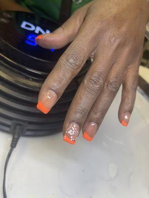 French Gel Manicure with design