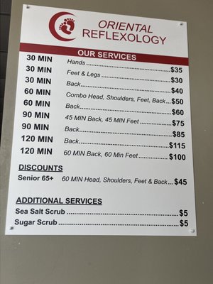 Services and prices