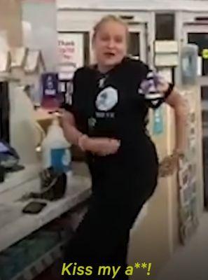 Here she is insulting Muslims in Walgreens, who by the goodness of their hearts did not press charges after she spit on them.