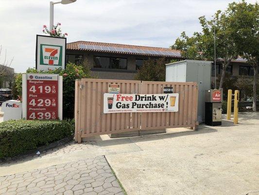 Gas station entrance