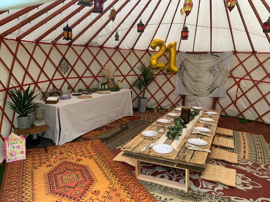 From the rustic to the luxe, a yurt is the perfect place for  your next party!