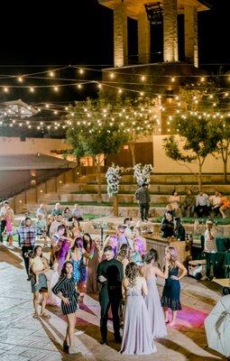 Our twinkle lights light up the whole courtyard during your reception!