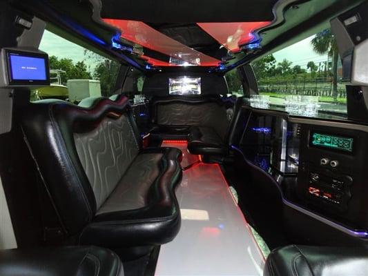 Interior of 14 pax Infiniti stretch SUV