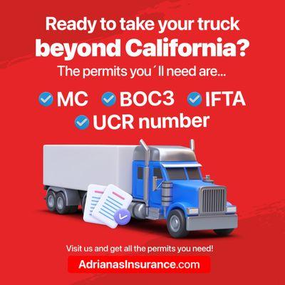 At Adrianas Insurance we help you get the right permits you need for trucks! Visit adrianasinsurance to get a quote now!