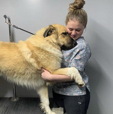 Nervous boy just needed a hug