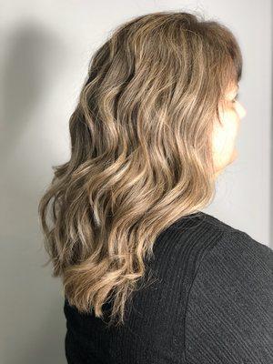 Balayage with gray coverage