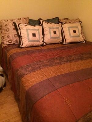 Linens changed - bed made - pillows fluffed in guest bedroom