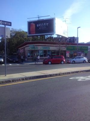 Outside the Brazilian market/butcher shop