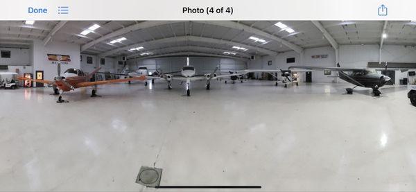 Storms forecasted for tonight so the line guys put my 3 planes in their community hangar! Good looking out guys!