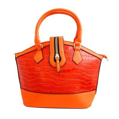 Hot Tangerine Croc Style Tote