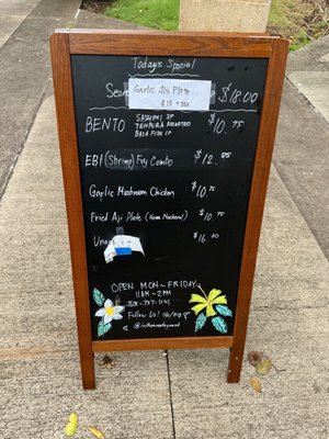 Menu board