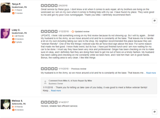 These are reviews we have received that "Yelp" hides because they consider them "not recommended"