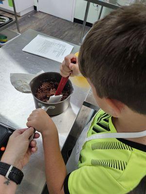 Dough for chocolate puffs