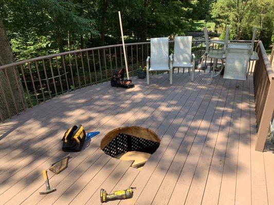 Porch hole repair