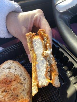 Buffalo chicken grilled cheese