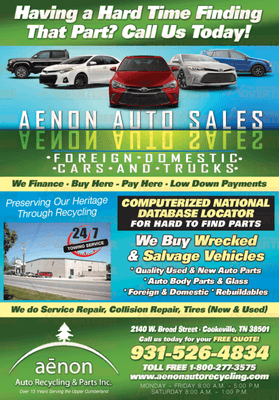 Aenon Auto Recycling & Parts