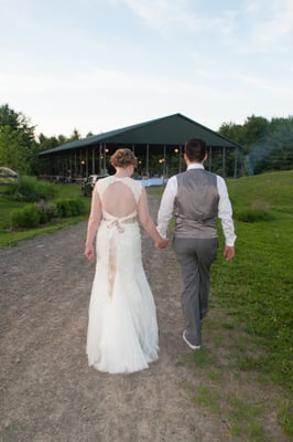 Walking toward the pavilion