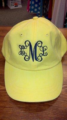 Monogrammed baseball hat