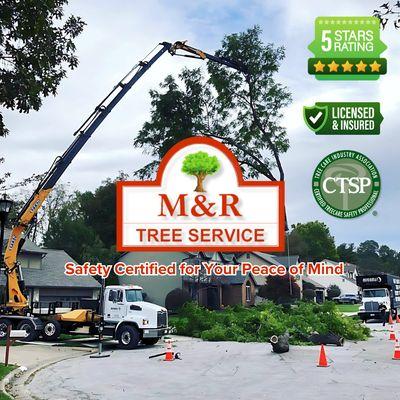 The entire M&R Crew has been trained in tree removal safety by the Tree Care Industry Association TCIA.