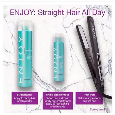 Try layering trio for straight hair that lasts all day! Products available in shop!