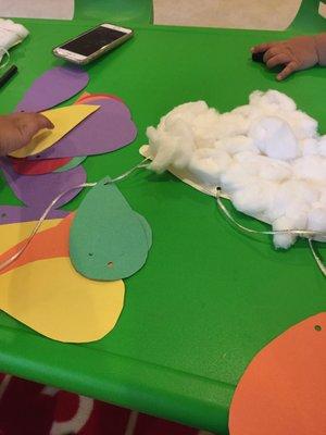 Rainbow rain. Motor skill and science activity.