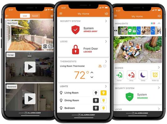 Control your security on your smartphone with the Alarm.com app.