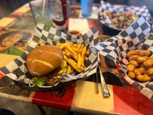 All American burger and cheese curds