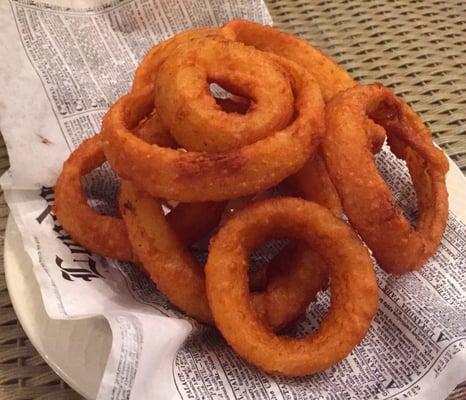 Onion rings from the appetizer menu