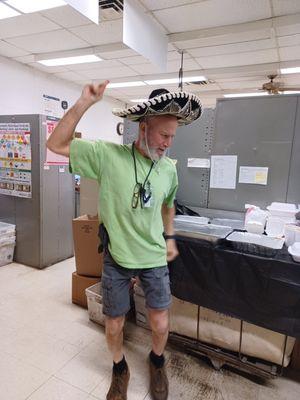 Celebrating with an authentic Sombrero.