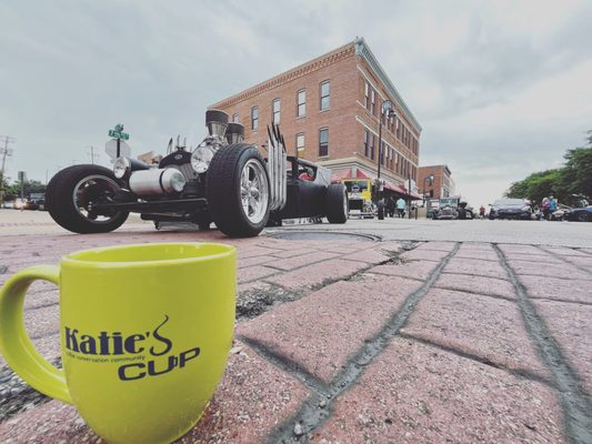 Katie's Cup hosts Cars & Coffee Rockford, a monthly car show on the first Saturday of the month (April-October) from 9am-Noon!