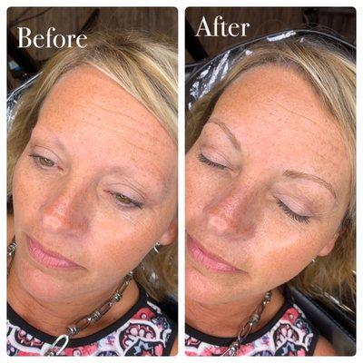 Microblading before and after session.