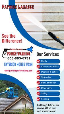 Patrick's Power Washing offers external house washing services. Contact us today at www.patrickspowerwashing.com