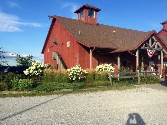 A gorgeous wooden building right in the middle of cornfields in Manley, Nebraska.