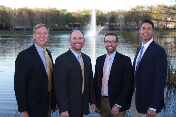 Dr. Curley with his fellow dentists at Distinctive Dentistry at Maitland in Altamonte Springs