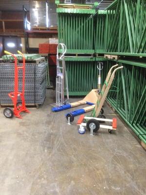 In Stock Material Handling Products in Greensboro, NC.  Pallet Rack, Wire Decking, Drum Trucks, Pallet Jacks, Casters, Dollies