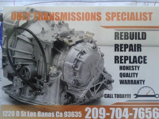 TIENES PROBLEMAS CON TU TRANSMISSION Y ESTAS CANSADO DE QUE TU CARRO ESTE MESES CON EL MECANICO?  ¡ ¡ ¡ LLAMANOS!!! 209-704-7656