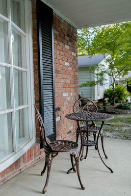 Outdoor patio area.