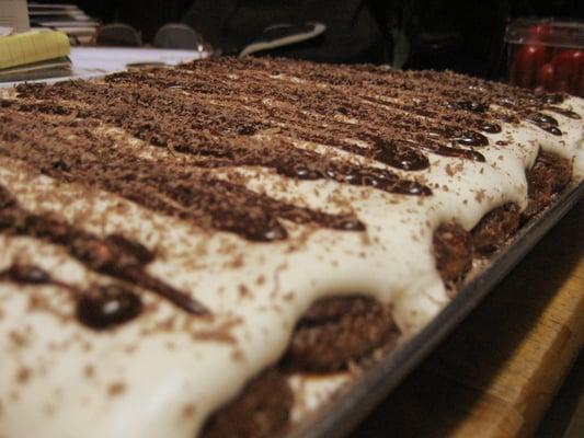 Homemade Tiramisu - cake style. Now available to order for your next party or just to enjoy at home! Different sizes available!