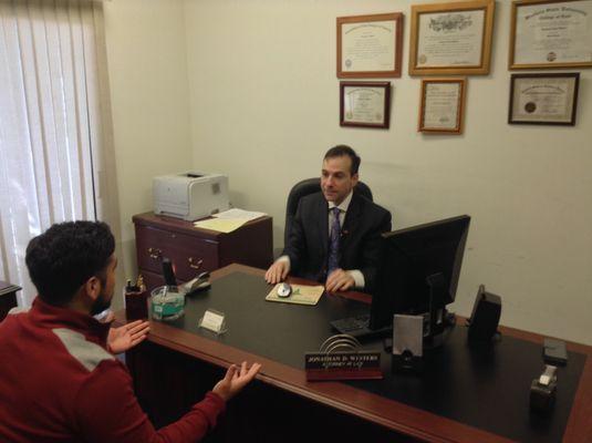 Client's  Consultation with Attorney Jonathan Winters