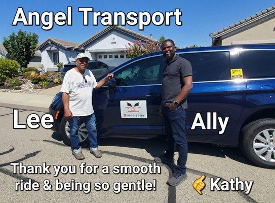 Ally & Lee were really great! Very gentle & friendly! The vehicle is very nice and the ride was smooth and comfortable! Thank you