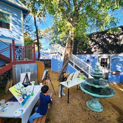 Outdoor Painting with DAART studio! Our backyard is a sanctuary