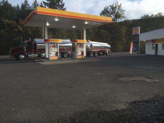 Our tanker delivering fuel to our Gales Creek location.