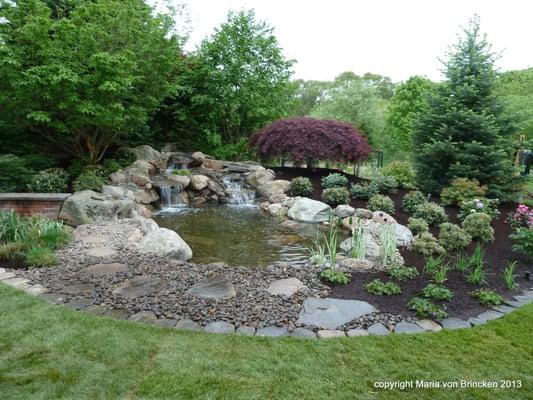 Water Garden-Pond with waterfalls, beach, plantings