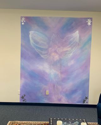 Hand painted Angel mural.