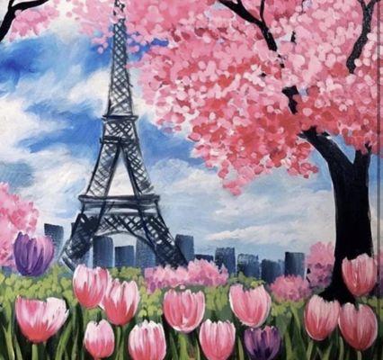 Paris Eiffel Tower blooms