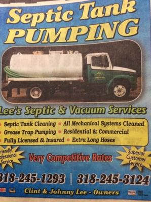 Lee's Septic & Vacuum